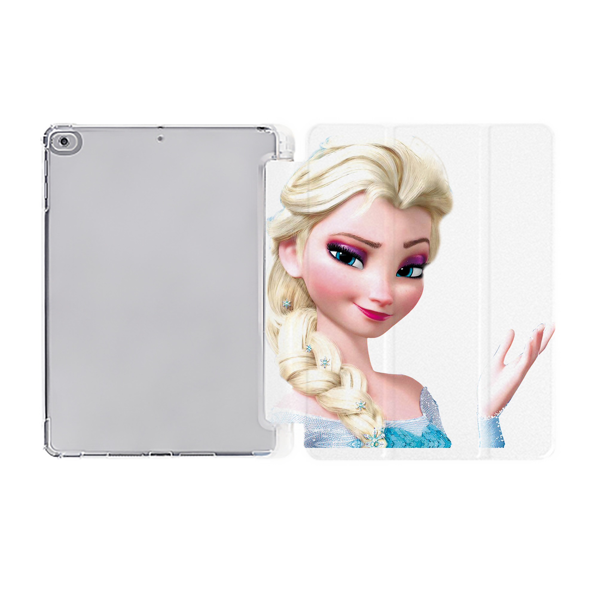 （画像用） アナと雪の女王 アンナ エルサ Frozen Anna Elsa IPad ケース ペン収納付き 三つ折りスタンド PUレザー×シリコン 対応機種9.5/10.5/10.9インチ